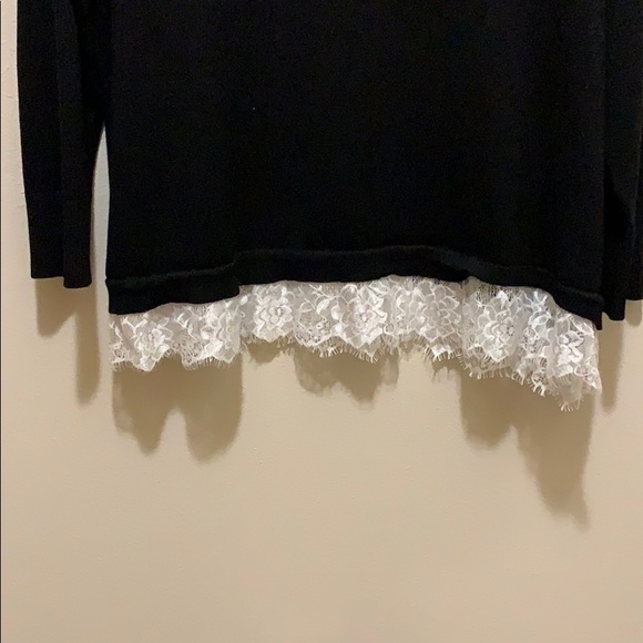 Sweater Shirt with Lace Bottom - Picture 3 of 8